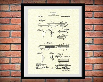 Patent 1916 Scalpel Art Print - Poster Print - Wall Art - Hospital Art - Nurse - Emergency Room - Surgical Art - Surgeon Wall Art