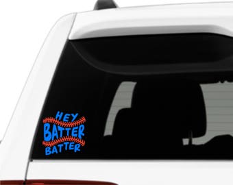 Hey Batter Batter Baseball Decorative Vinyl Decal Sticker