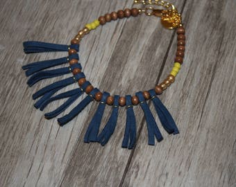 Fringe Leather Boho Bracelet | Beaded Bracelet | Boho Bracelet