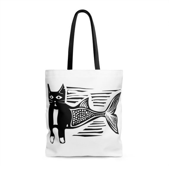 Mermaid Cat Tote Bag
