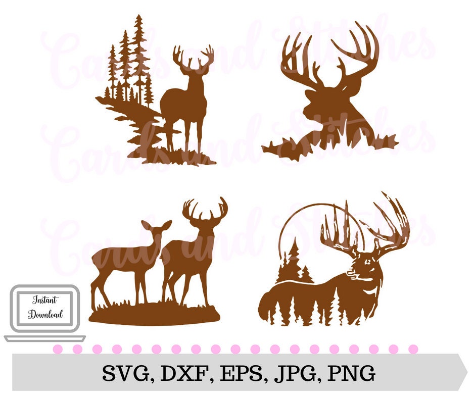 Download Deer Silhouettes SVG Deer SVG Digital Cutting File