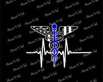 Medical, Thin Blue Line, Heartbeat, Back the badge, Police Wife, Doctor, Nurse, Vinyl decal, Car decal, Car sticker