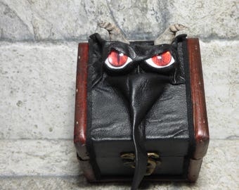 Desk Organizer Trinket Dice Mimic Dice Box Small Storage Treasure Chest Stash Black Leather Harry Potter Labyrinth Gamer MTG Card Box 266