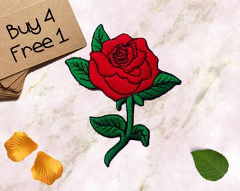 Red Rose Patches Flower Patches Iron On Patch Embroidered Patch Sew On Patch Patches For Clothes