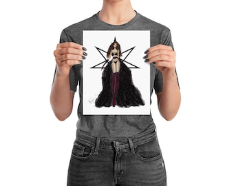 RAVEN ANGEL Fashion Couture Illustration Poster