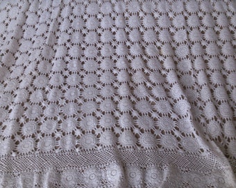 White Snowflake Crochet Bedspread