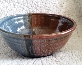 Blue Pottery Serving Bowl - Wheel Thrown Ceramic Bowl - Stoneware