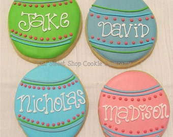 Personalized Easter Egg cookies 2 dozen