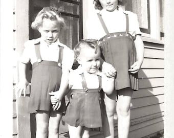 Vintage Snapshot "Sibling Rivalry" Body Language Sisters Baby Of The Family Found Vernacular Photo