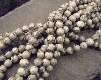 6mm Natural Scenery Jasper Round Gemstone Beads - Full 15.5 inch strand