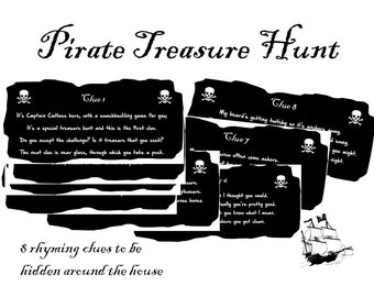 Pirate Treasure Hunt Clues Printable - Instant Download