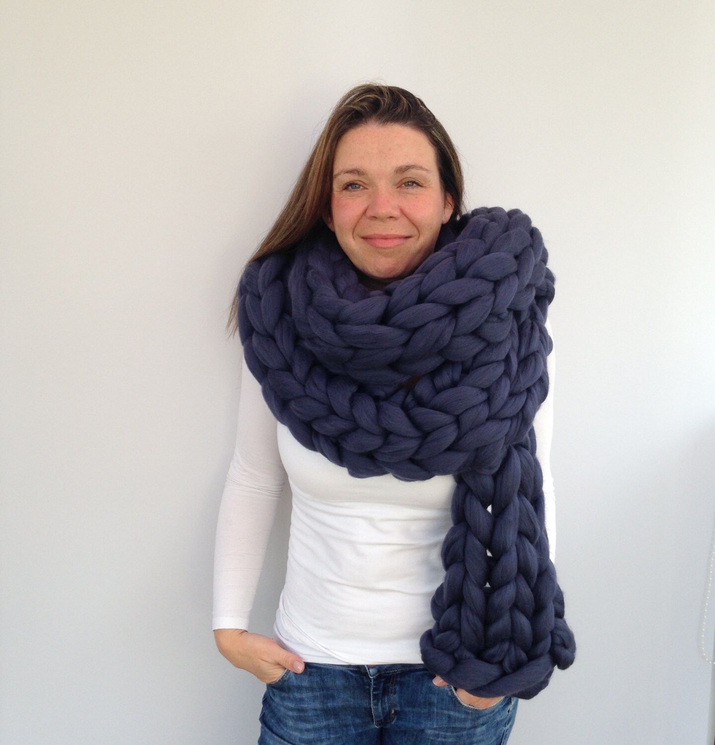 Knitted Scarf oversized Mens Giant Extreme Infinity chain