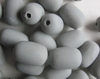 Grey Barrel Acrylic Beads 19x13mm 12 Beads