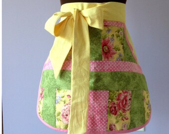 Hostess apron gardening apron floral apron patchwork apron