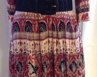 Indian/tunic dress Cottonfield in rayon/made in India/vintage/sleeves collar rounded/midi/size tent dress M