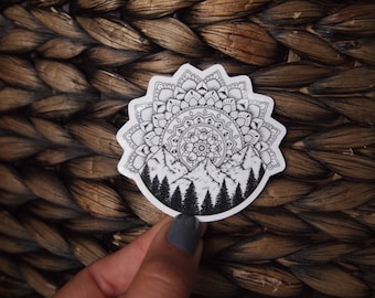 Forest Mandala Sticker, Nature Sticker, Mountain Sticker