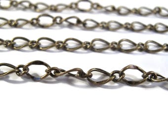 10 Feet of Antique Brass Fancy Curb Chain, Antique Brass Chain, 7.5mm x 5mm Chain for Making Jewelry