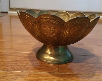 Vintage Solid Brass Bowl - Made In India