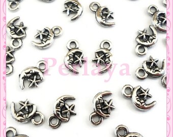 Set of 50 charms moons stars REF2338