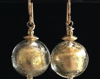 Elegant 24kt Gold Murano Glass earrings