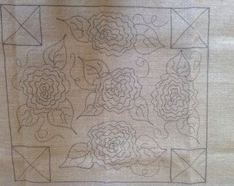 Antique Roses Pattern for 'our" Queen Anne style footstool base