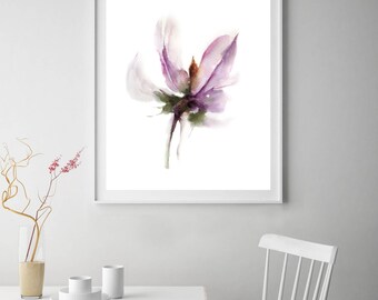 Minimalist abstract flower fine art print, Abstract Botanical Watercolor Painting Print, Minimalist Wall Print