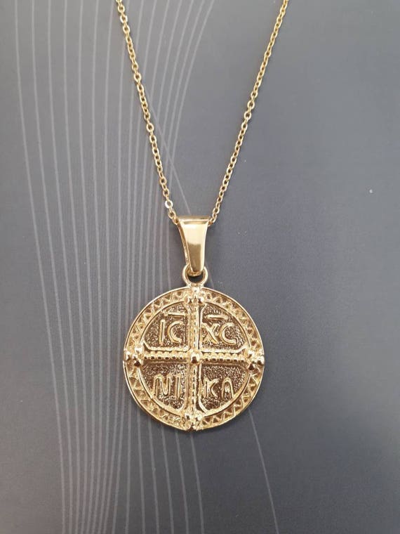 Download gold greek coin necklace greek christian byzantine symbol