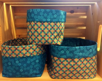 Floral & Print Fabric Bins