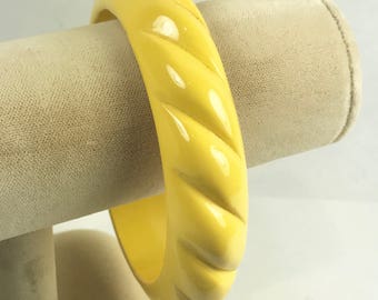 Vintage Yellow Bangle Bracelet