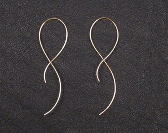 14K Gold earrings, wire earrings, silver earrings, minimalist wire earrings, simple gold earrings, minimal, nickel free