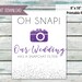Snapchat filter sign - Wedding snap chat- Wedding Filter - Purple and Black INSTANT DOWNLOAD 8" x 10"