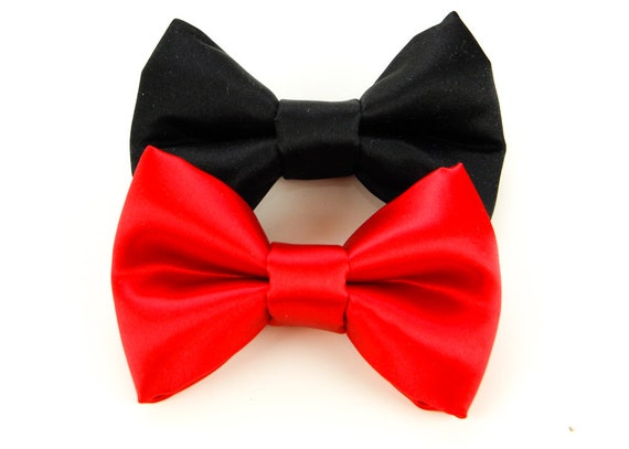Satin Bow Tie for Dog Dog Bow Tie Red Black or Any Color