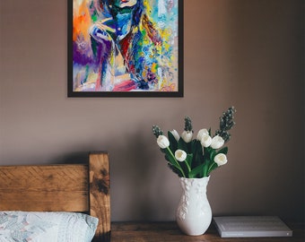 Let the sunshine in art print, Beautiful woman, Beautiful art, Woman portrait, Woman painting, Woman art, Beauty art, Gift for woman,