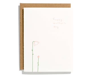 Mother's Day Bud - Letterpress Holiday Card - CH274