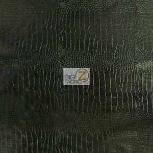 Dragon Gator Upholstery Vinyl Fabric - ONYX BLACK - By Yard Embossed Crocodile 2 Tone Faux Fake Leather