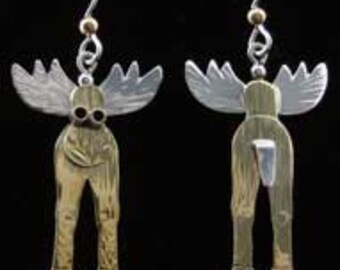 Before and After Moose Earrings