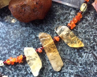 Citrine and Carnelian necklace