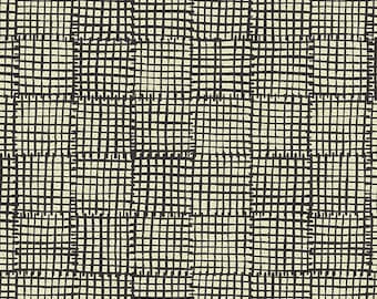 Maker Maker - Grid Black - Sarah Golden - Andover Fabrics - Quilting Weight Linen/Cotton - Canvas/Home Dec - Fabric by the Half Yard