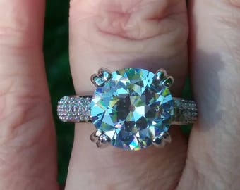 Reserved - Do not purchase - Old European Cut Engagement Ring, Vintage Engagement Ring, CZ Engagement Ring