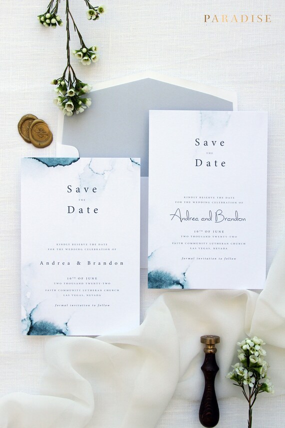 Zara Watercolour Save the Date Cards Printable Save the Date