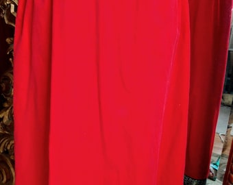 Vintage 1960's Red Velveteen Maxi Skirt