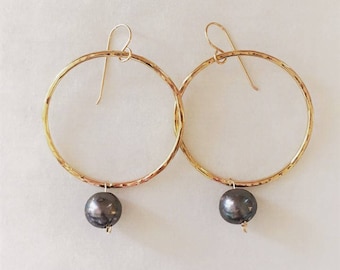 Freshwater Pearl Hoops