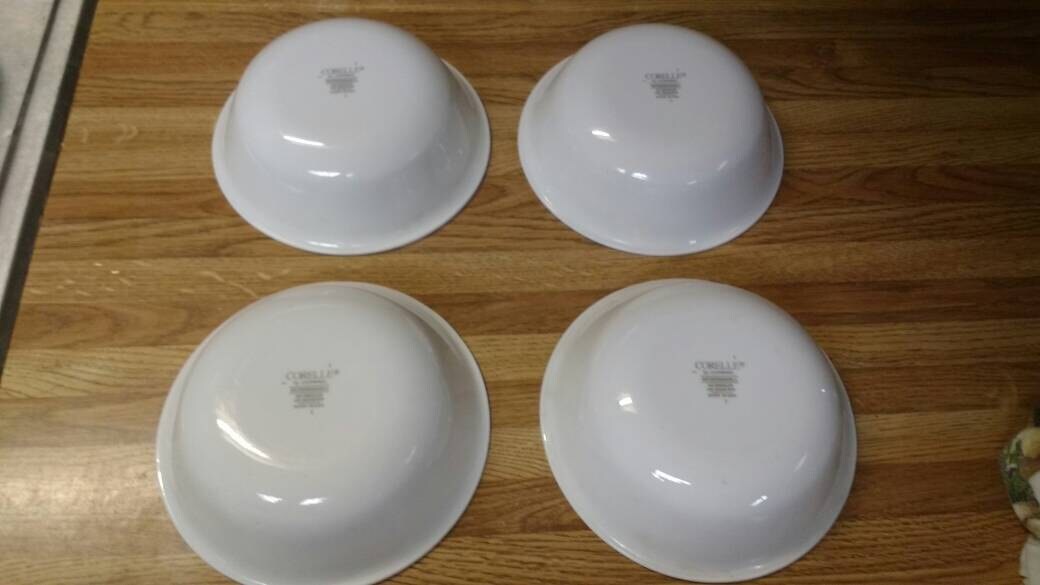 Corelle Ribbon Bouquet Gray Band 6 1/4 Inch Cereal Bowls ~ set of 4 ... Corelle Ribbon Bouquet Gray Band 6 1/4 Inch Cereal Bowls ~ set of 4 ...