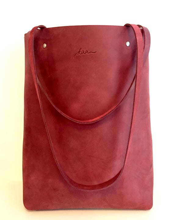 Red Leather tote bag