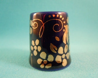 One Thimble Bone China with Gold Flowers