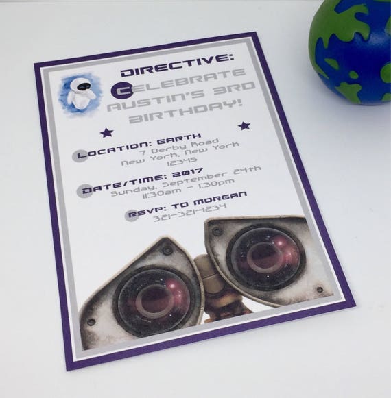 Wall E Birthday Invitations 4