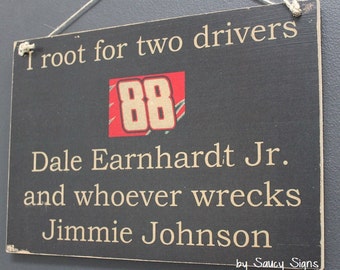 Dale Earnhardt Jr. versus Jimmie Johnson Racing Drivers Sign