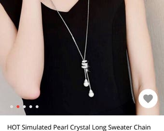 Stimulated Crystal Long Sweater Chain
