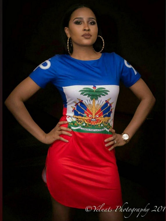 Haitian Flag Shirt Dress
