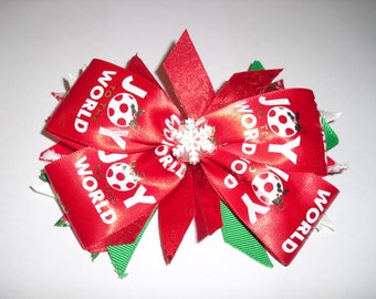 Handmade Christmas Hair Bow/ Holiday Hair Bow.